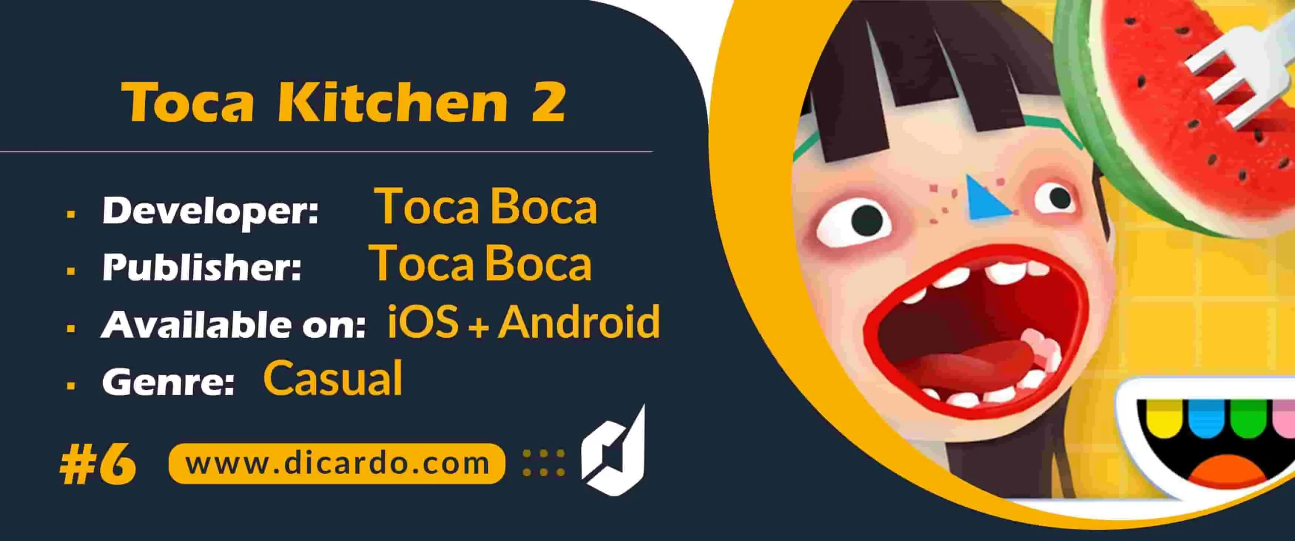 توکا کیچن تو Toca Kitchen 2 از برترین بازیهای آشپزی آموزنده