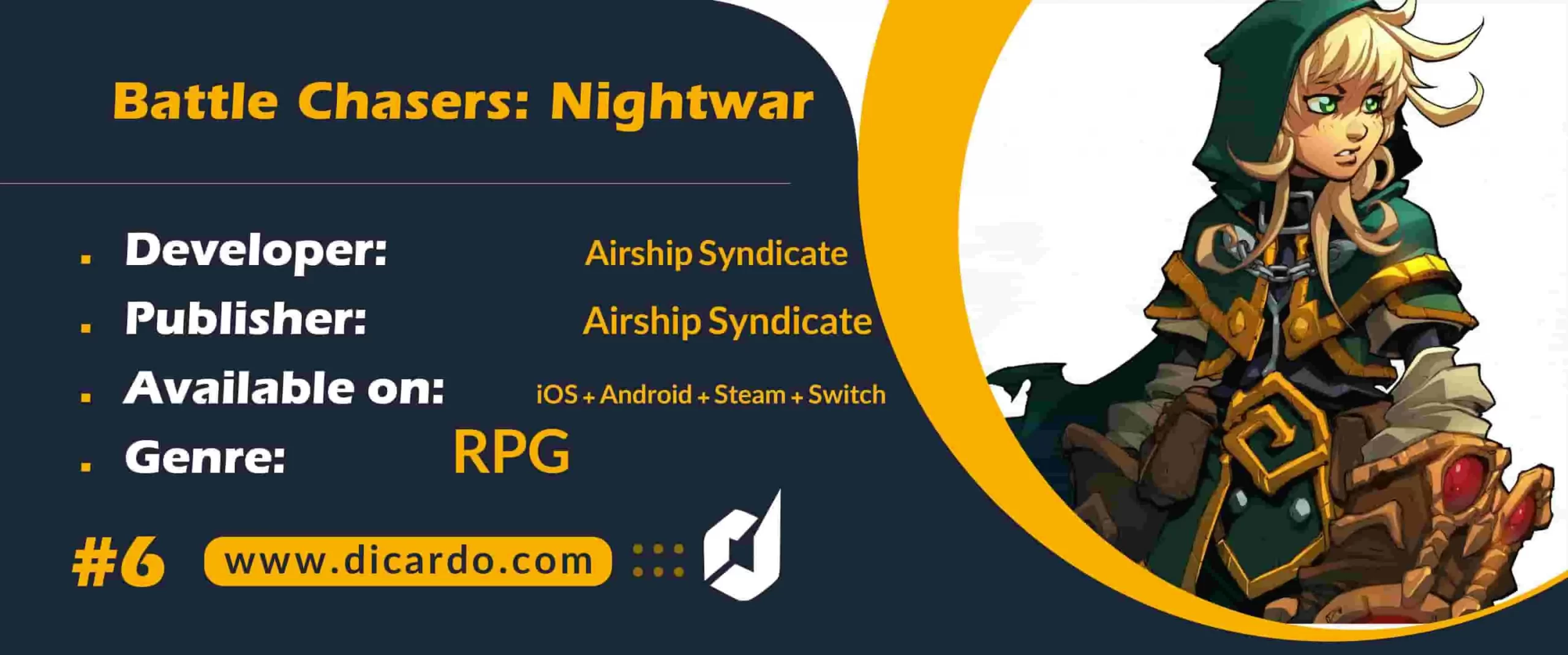 #6 بتل چیسرز: نایت وار Battle Chasers: Nightwar از بهترین بازیهای JRPG برای آیفون و آیپد