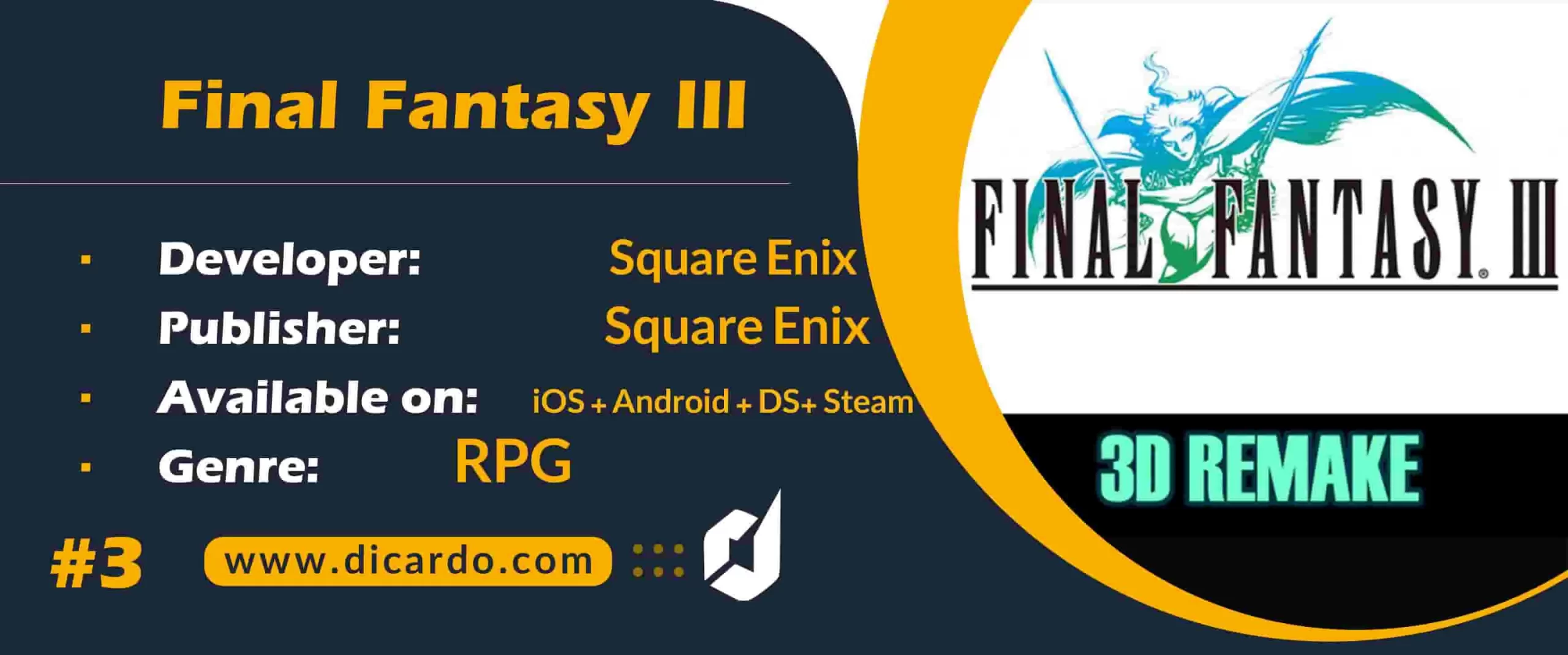 #3 فاینال فانتزی سوم Final Fantasy III از بهترین بازیهای فاینال فانتزی با طرح کنترل بی نظیر