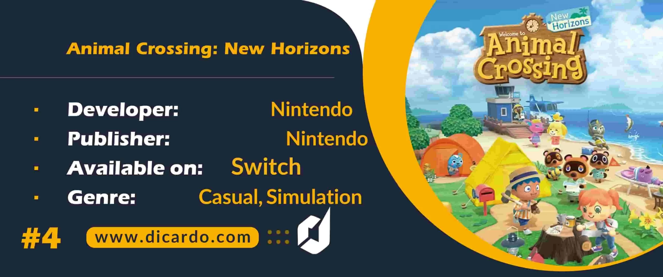 #4 انیمل کراسینگ: نیو هورایزنس Animal Crossing: New Horizons