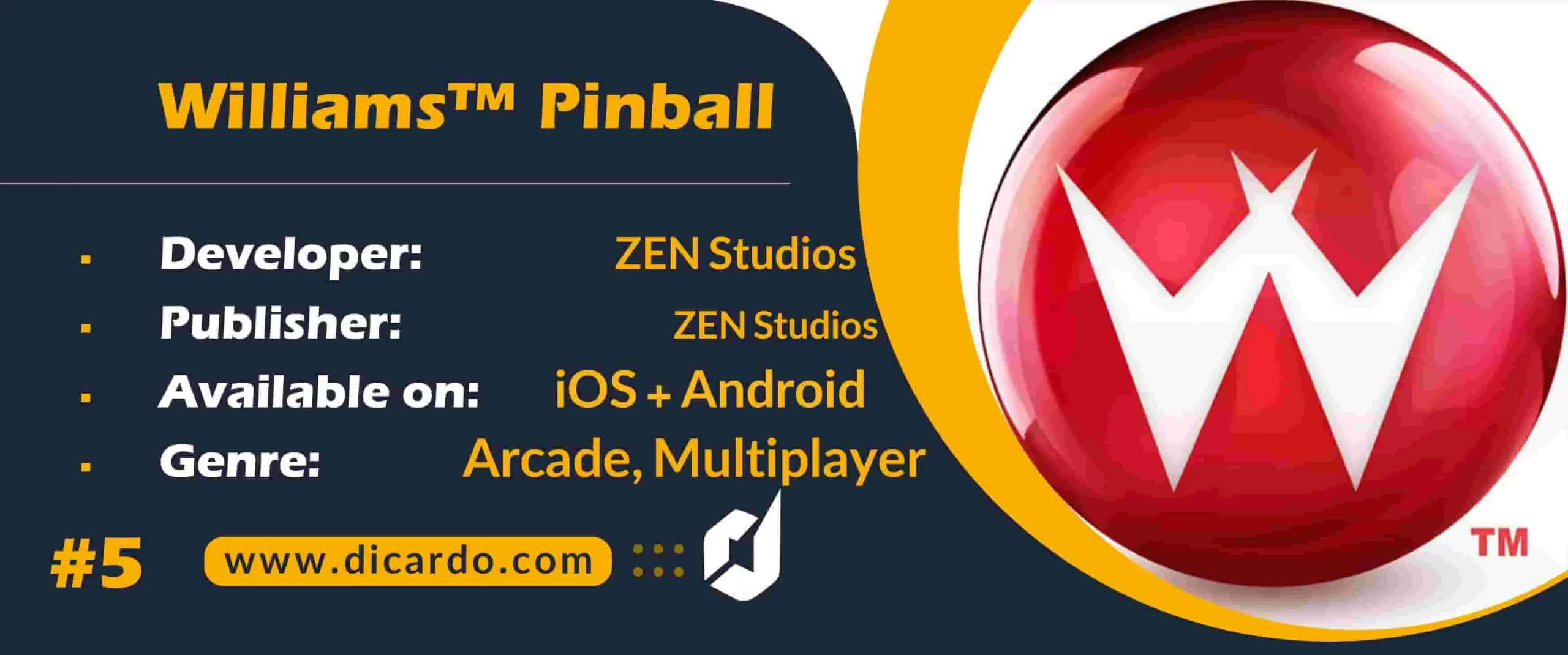 معرفی و دانلود بهترین بازیهای پین بال برای iOS 19 #5 ویلیامز پین بال Williams™ Pinball از برترین بازیهای پین بال چندنفره