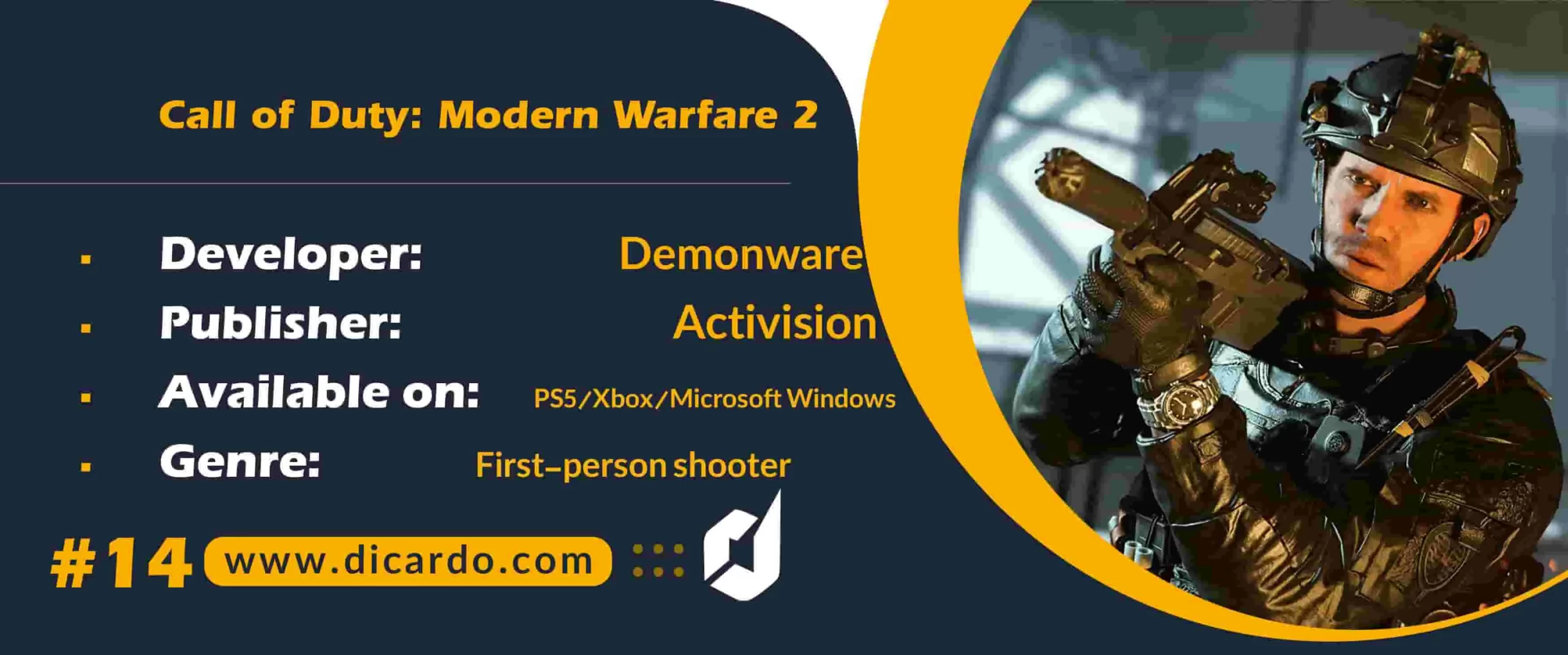 #14 کالاف دیوتی مدرن وارفر تو (Call of Duty: Modern Warfare 2 (October 28 از دیگر بازیهای 2022 و یکی از عزیزترین Call of Duties