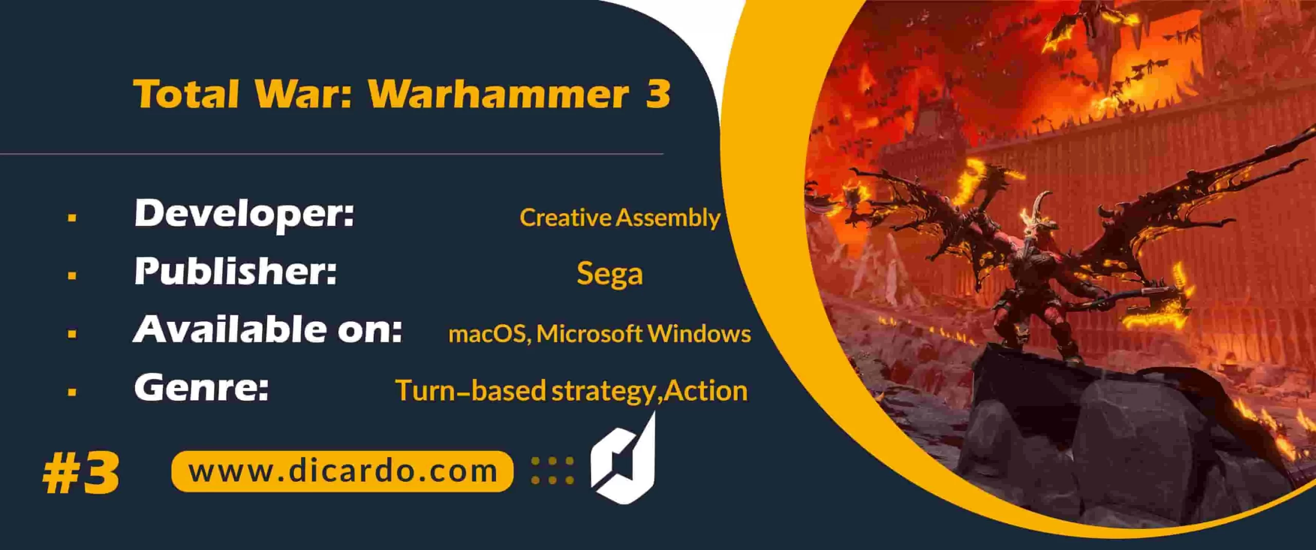 #3 توتال وار: وارهیمر تری (Total War: Warhammer 3 (February 17 از دیگر بازیهای 2022 و آخرین مورد از سه گانه Creative Assembly