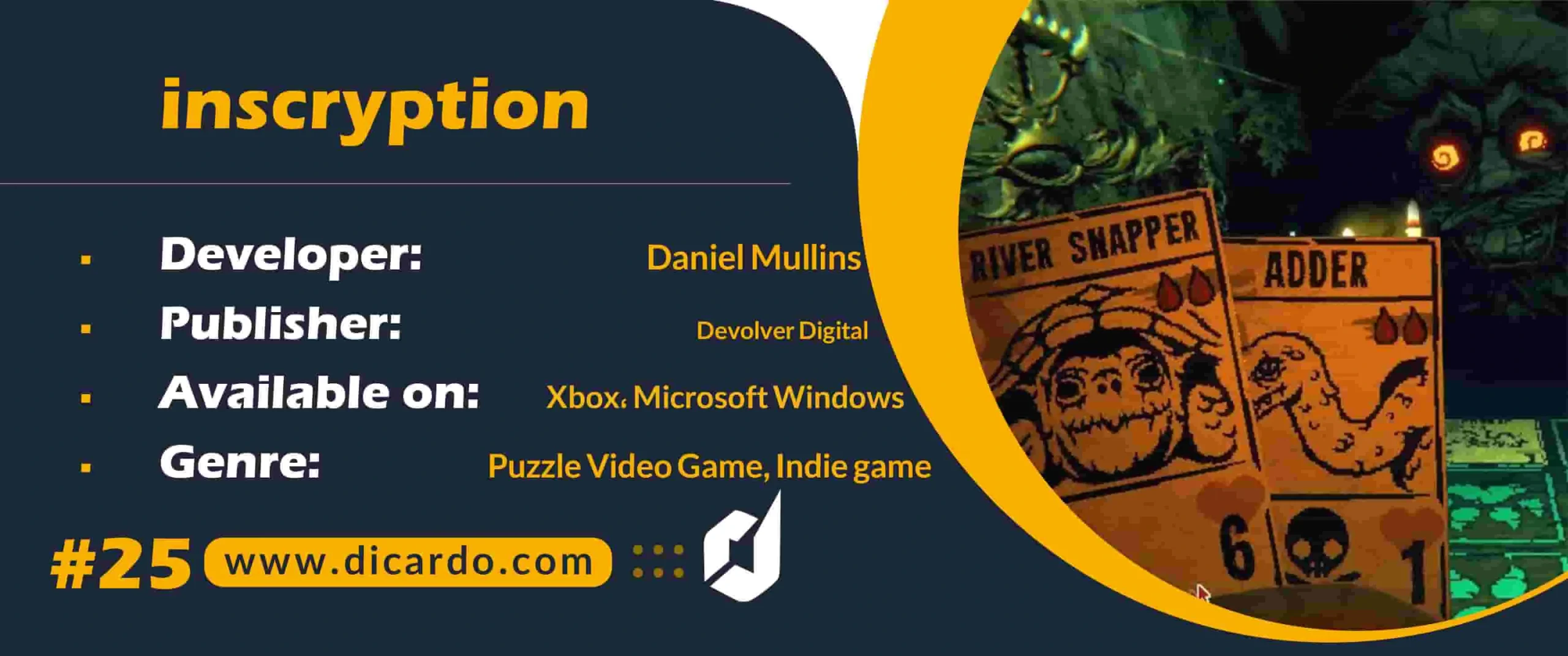 #25 اینسکریپشن Inscryption از بهترین بازیهای ایکس باکس منتشرشده توسط Devolver Digital