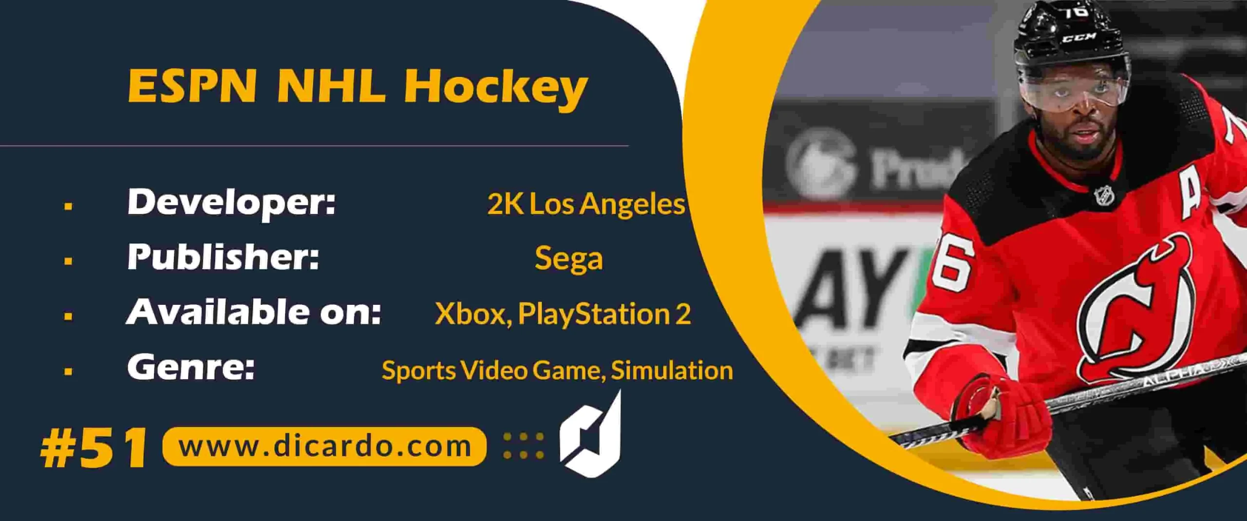 #51 ای اس پی ان ان اچ ال هاکی ESPN NHL Hockey از بهترین بازیهای ایکس باکس سگا
