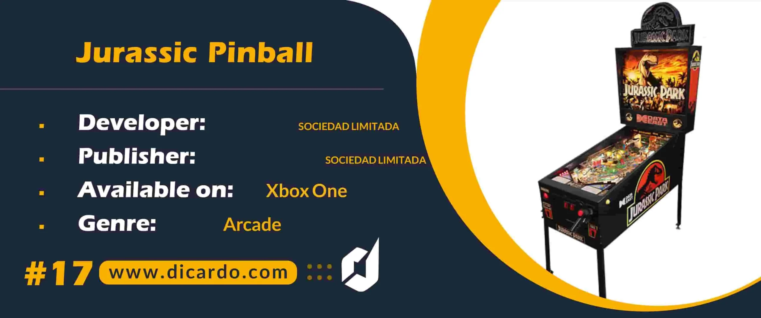 #17 جوراسیک پین بال Jurassic Pinball از بازیهای ایکس باکس 1 پین بال