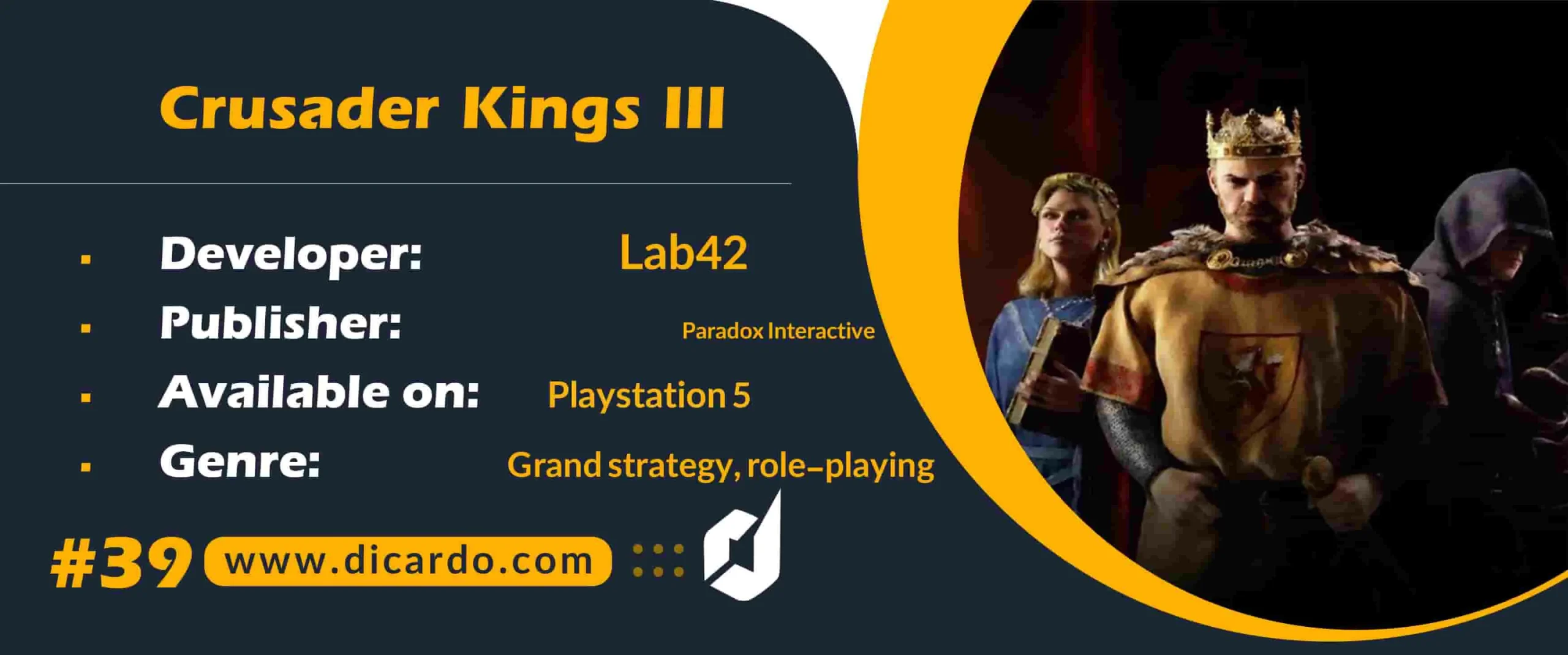 #39 کراسیدر کینگز 3 Crusader Kings III از برترین بازیهای PS5 استراتژیک
