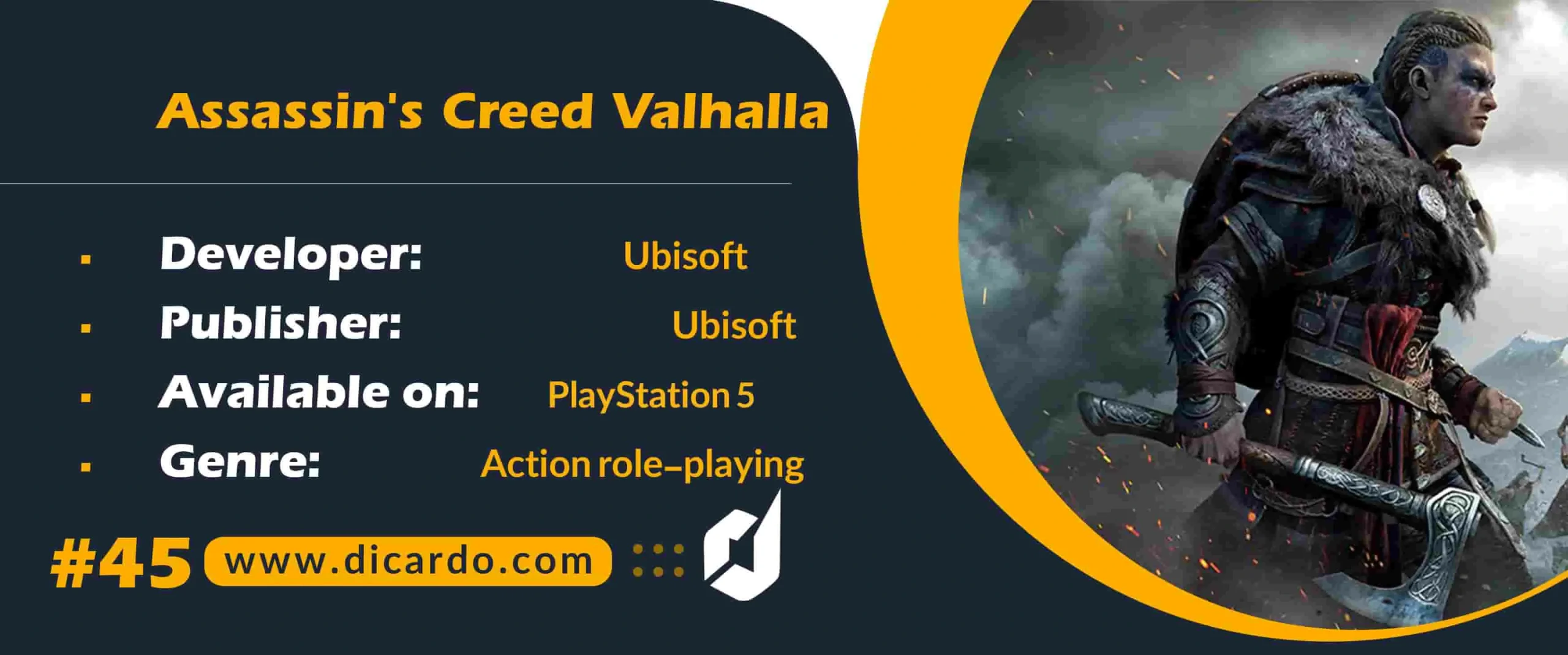 #45 آساسنز کرید والهالا Assassin's Creed Valhalla از برترین بازیهای PS5 توسعه یافته توسط یوبی سافت مونترال
