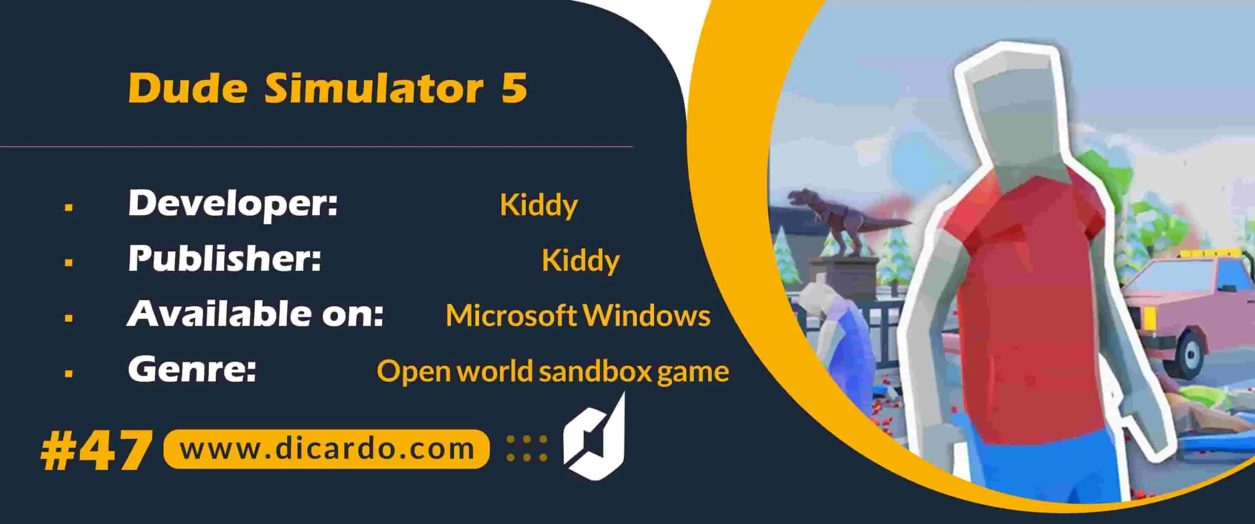 #47 دوود سیمولیشر5 Dude Simulator 5 از بازیهای PC در ژانر sandbox جهان باز
