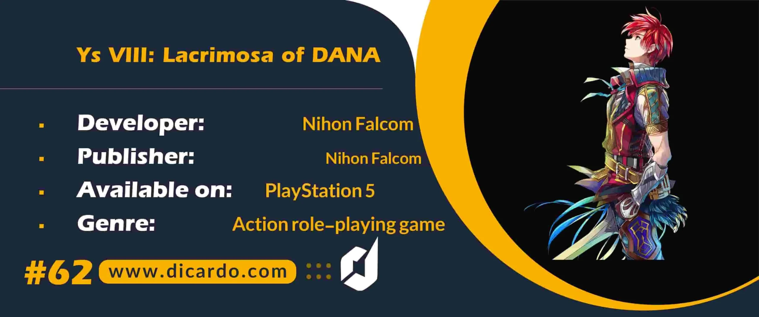 #62 وای اس 8 لاکریموسا آو دانا Ys VIII: Lacrimosa of DANA از دیگر بازیهای برتر پلی استیشن 5