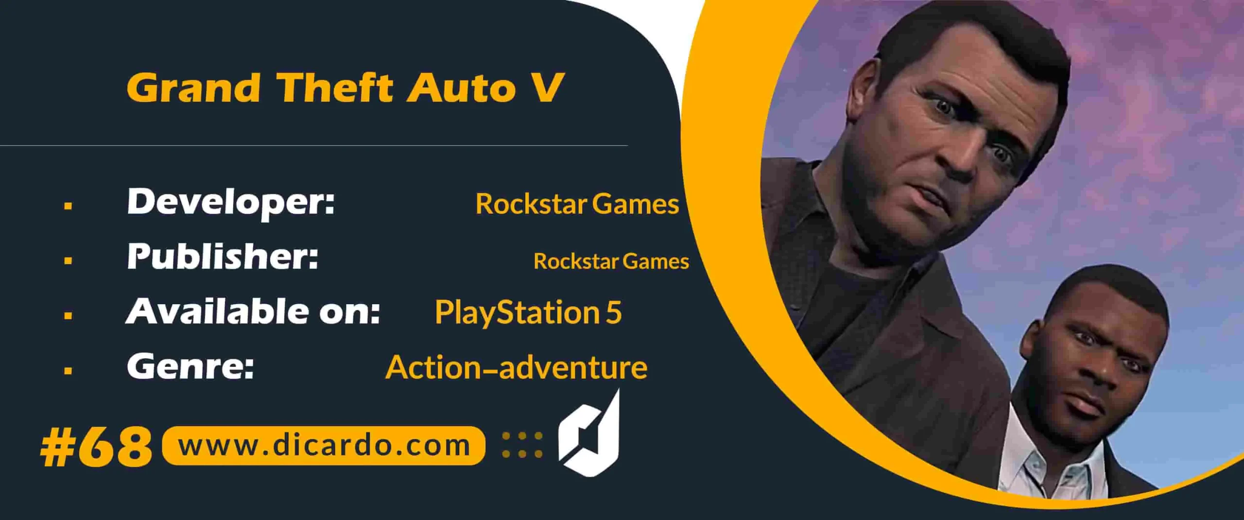 #68 گرند تفت اوتو 5 Grand Theft Auto V از بهترین بازیهای پلی استیشن 5 در ژانر اکشن ماجراجویی