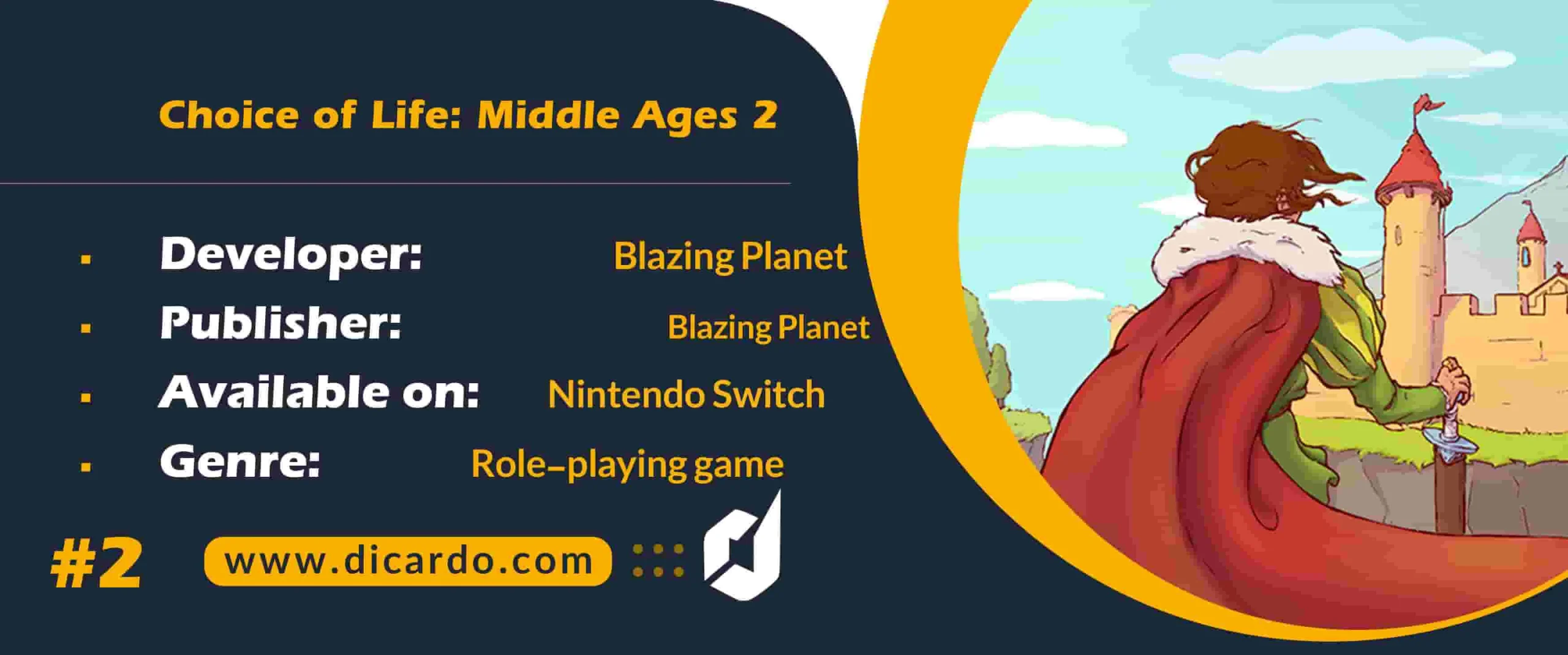 #2 چویز آف لایف میدل ایجز 2 Choice of Life: Middle Ages 2 رتبه دوم بازیهای نینتندو سوییچ سال 2023 
