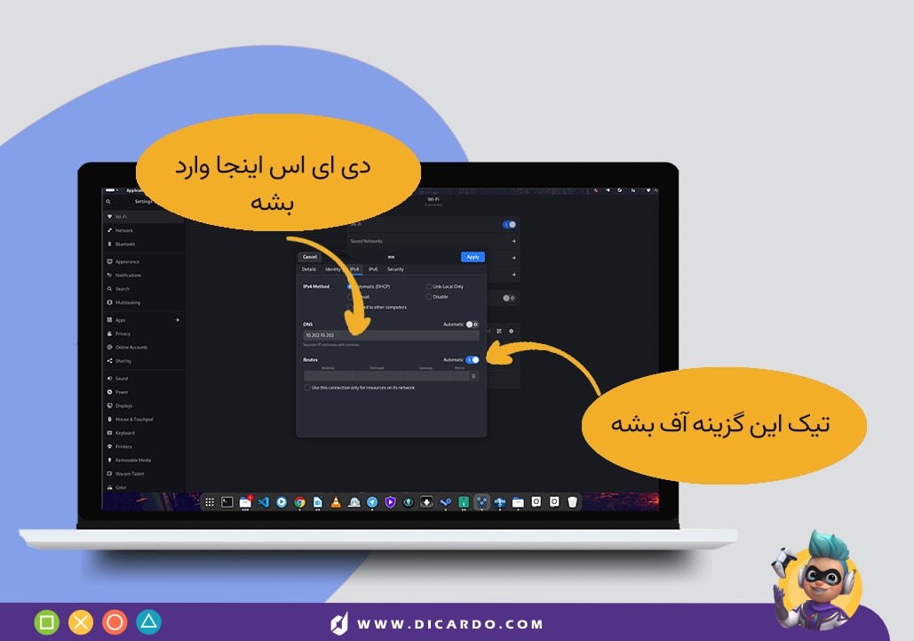 نحوه وارد کردن دی ان اس 