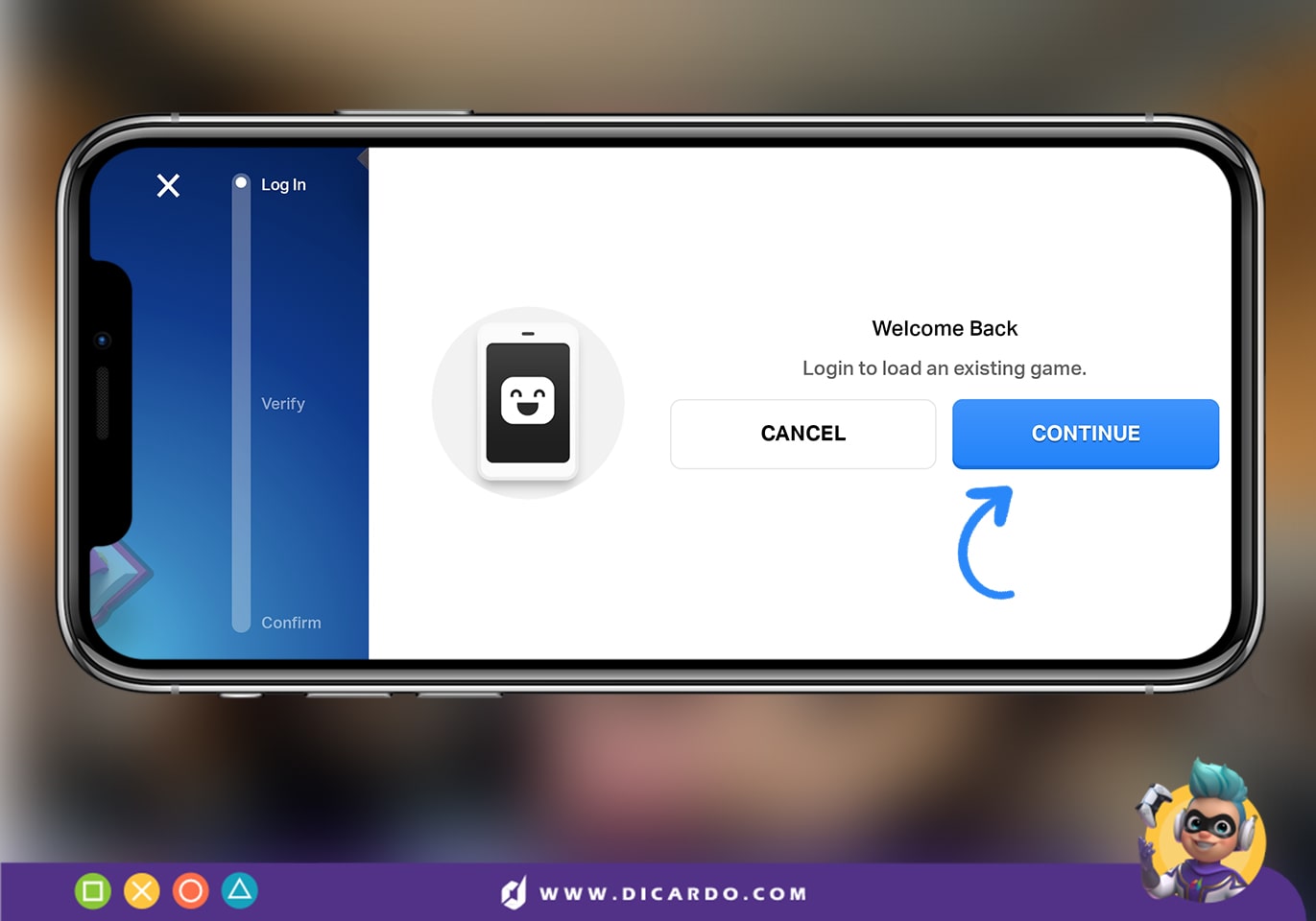 تو این بخش روی گزینه Log in to supercell id کلیک کن.