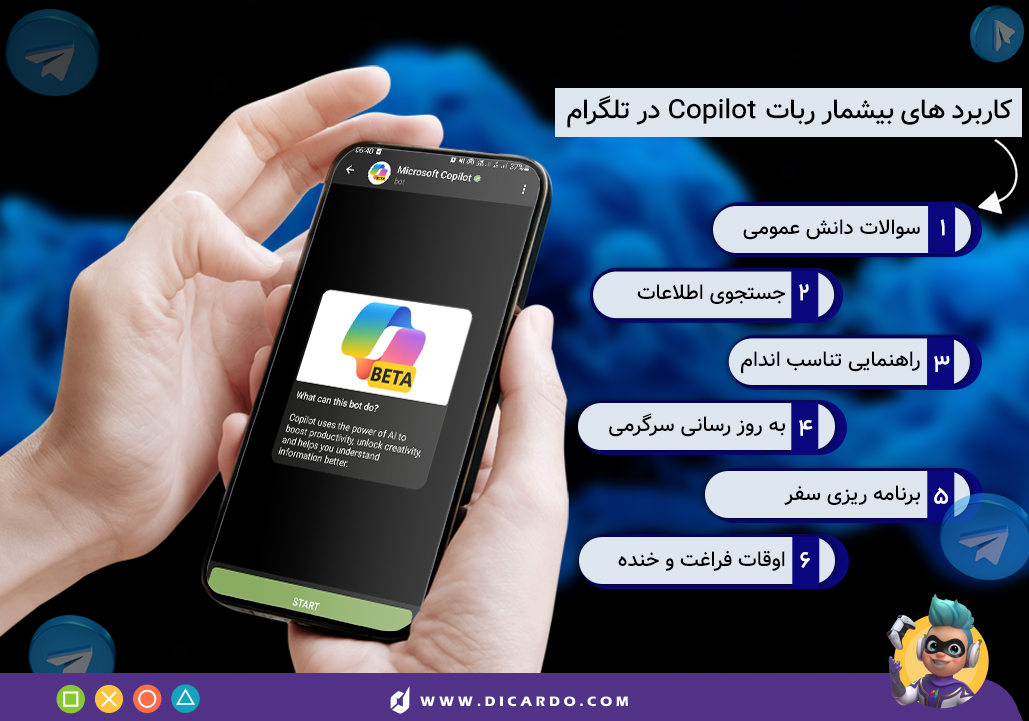 ارتقای تلگرام با کوپایلوت مایکروسافت؛ Microsoft’s Copilot در تلگرام