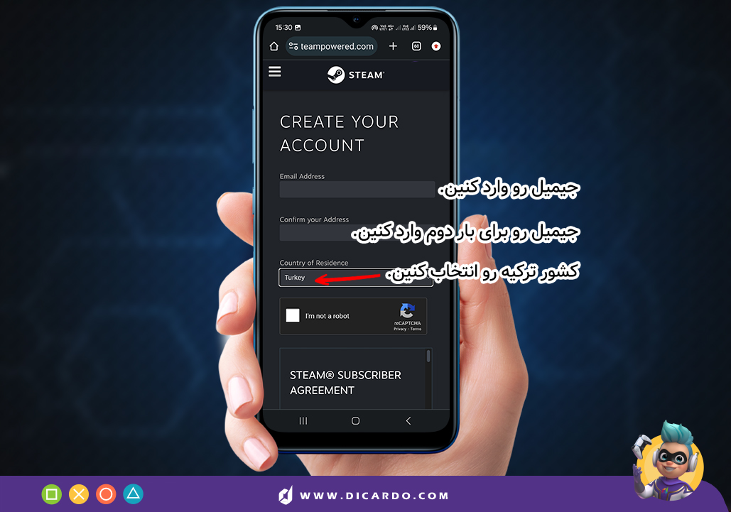 ساختن اکانت استیم ریجن ترکیه