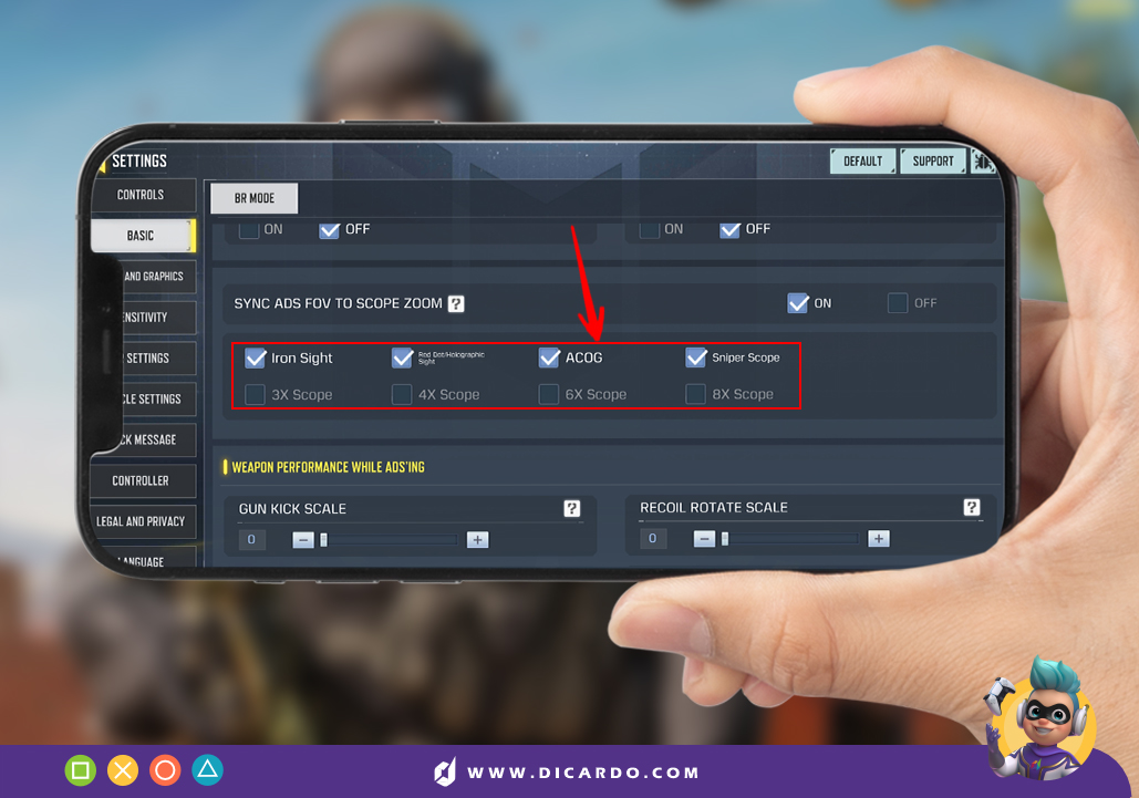 انتخاب موارد SYNC ADS