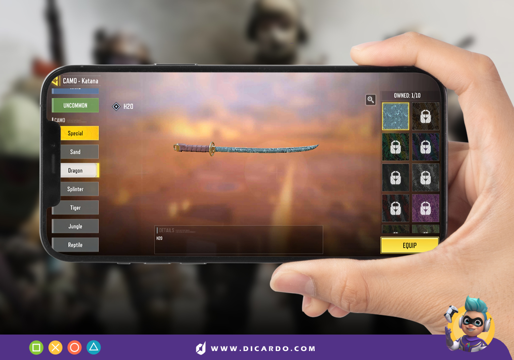 گذاشتن کمو برای سلاح های دسته MELEE