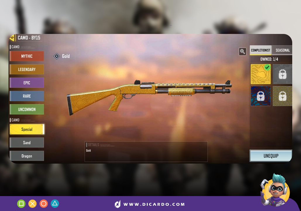 باز کردن کمو گلد - Gold camo
