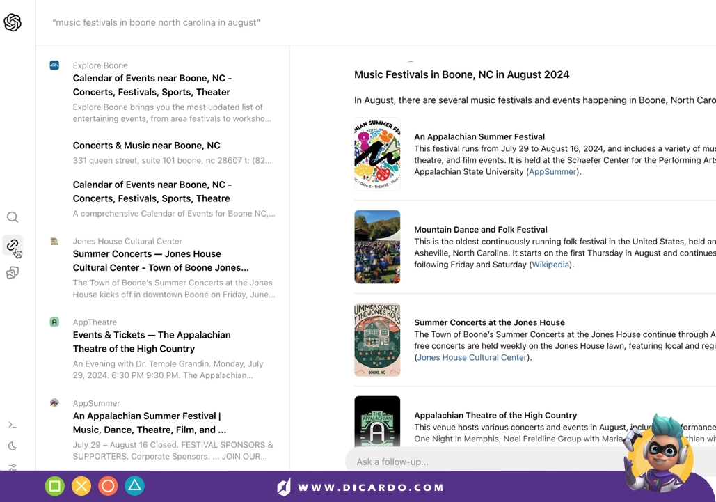 نمونه اولیه SearchGPT (سیستم جستجوی چت جی پی تی) 14 سرچ جی پی تی