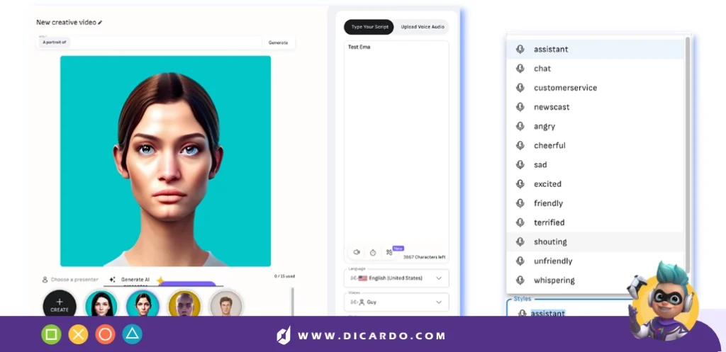 هوش مصنوعی D-ID’s Creative Reality Studio برای تبدیل متن برای ویدئو
