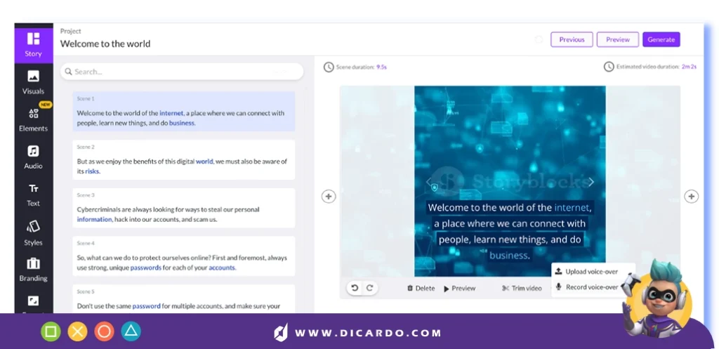 هوش مصنوعی Pictory برای تبدیل متن به ویدئو