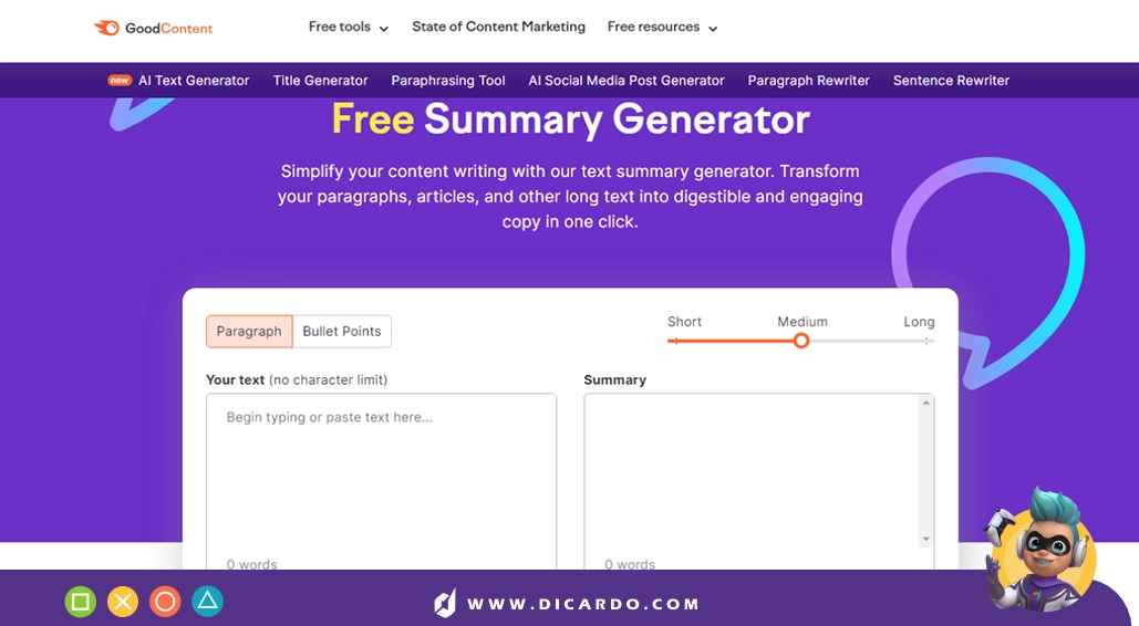هوش مصنوعی Semrush AI Summarizer برای خلاصه کردن متن