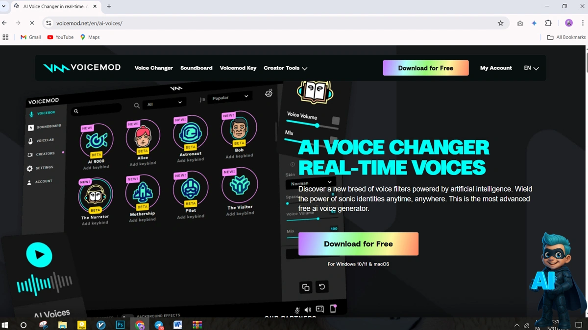 هوش مصنوعی Voicemod