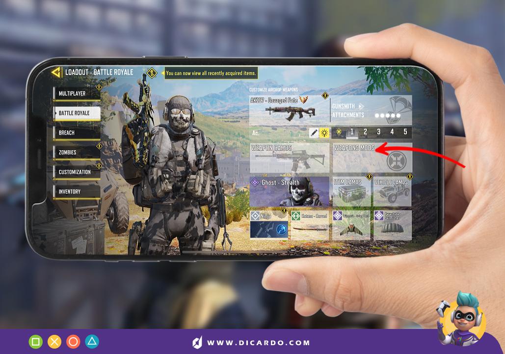 کادر Weapons mods