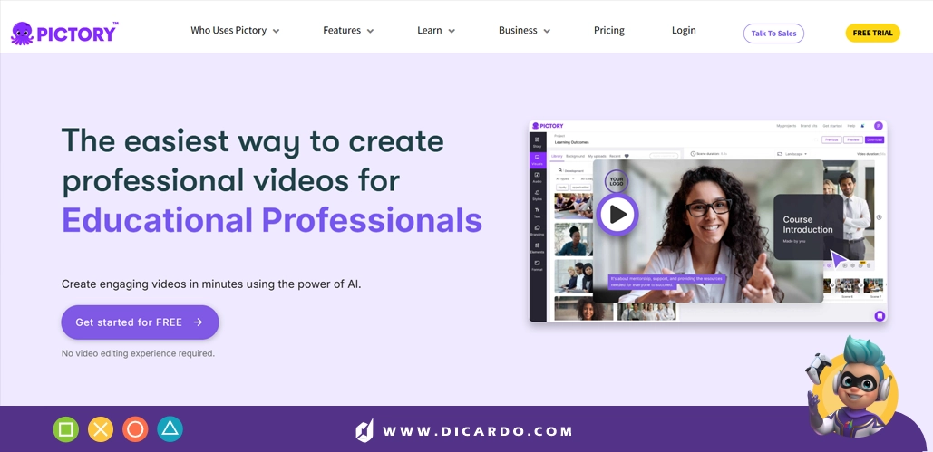 هوش مصنوعی pictory برای تبدیل متن به ویدئو