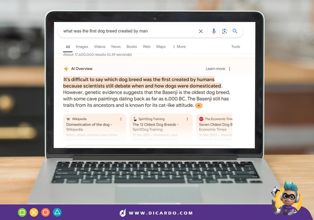 AI Overviews در لپ تاپ