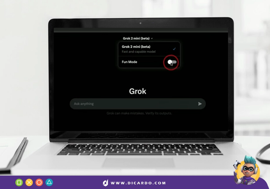 فان مود Grok AI