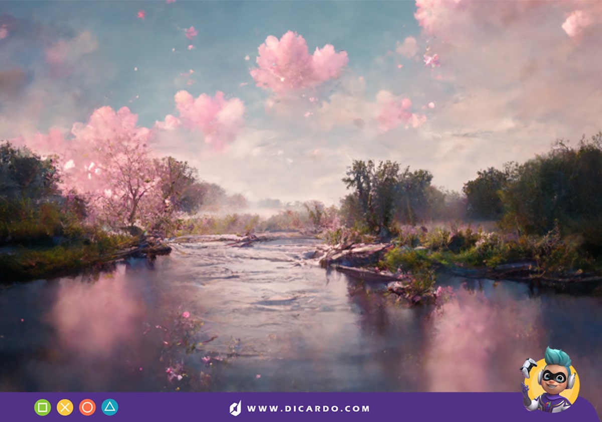 مقایسه میدجرنی و گروک: کدوم غول تصویرساز هوش مصنوعی برای شما مناسبتره؟ 14 عکس ساخته شده توسط میدجرنی که یک رود و درختان پر شکوفه را نشان میدهد