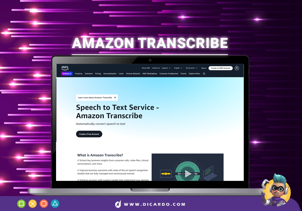 هوش مصنوعی Amazon Transcribe برای تبدیل صدا به متن