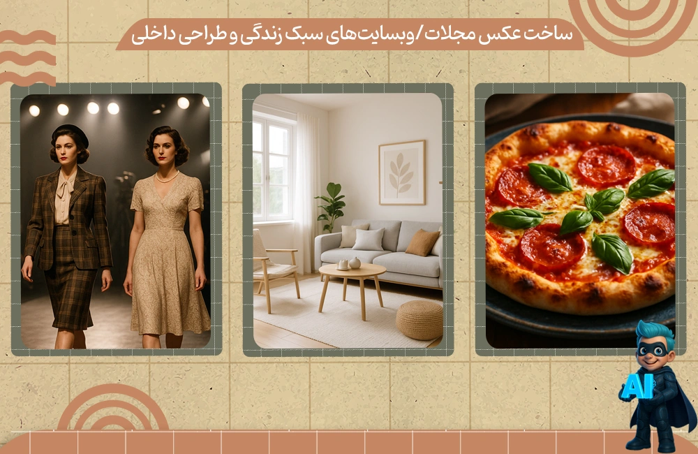 پرامپت برای ساخت عکس مجلات/وبسایت‌های سبک زندگی و طراحی داخلی