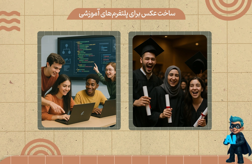 پرامپت ساخت عکس برای پلتفرم‌های آموزشی/وبسایت‌های یادگیری آنلاین