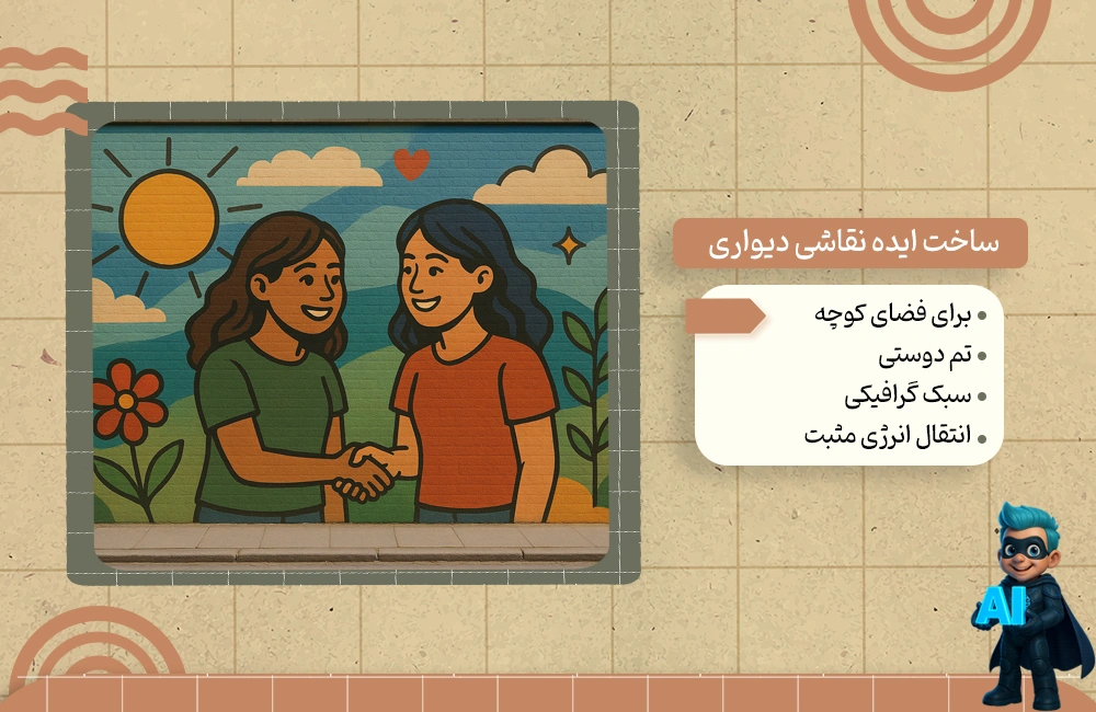 پرامپت برای ساخت ایده نقاشی دیواری (آرت عمومی)