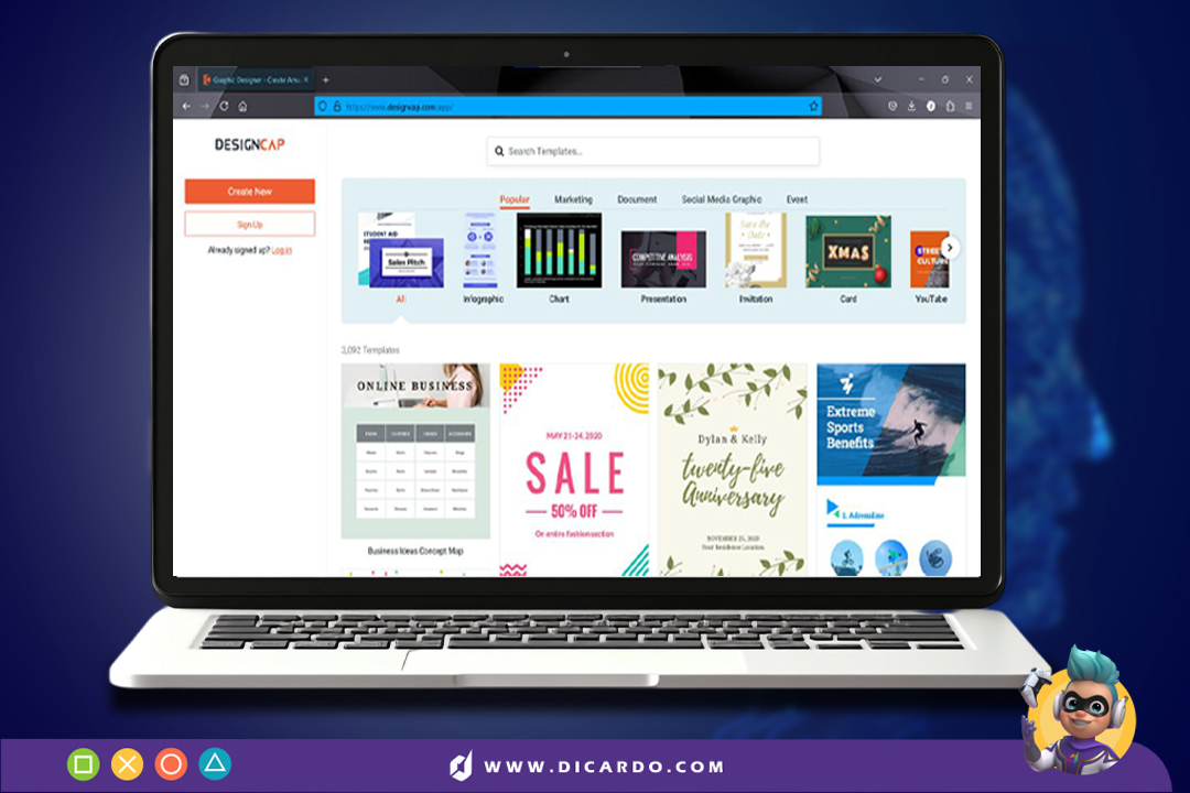 DesignCap قالب های متنوع داره