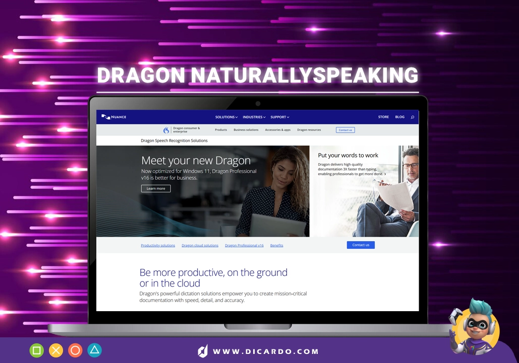 هوش مصنوعی Dragon NaturallySpeaking برای تبدیل صدا به متن