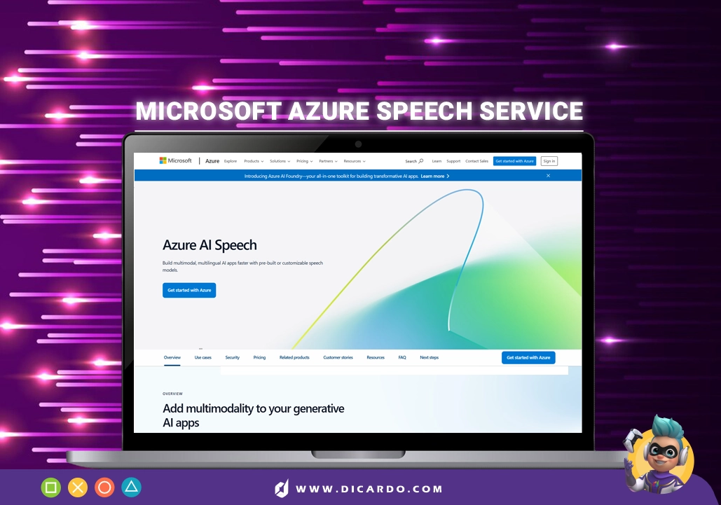 هوش مصنوعی Microsoft Azure Speech Service برای تولید متن از صدا