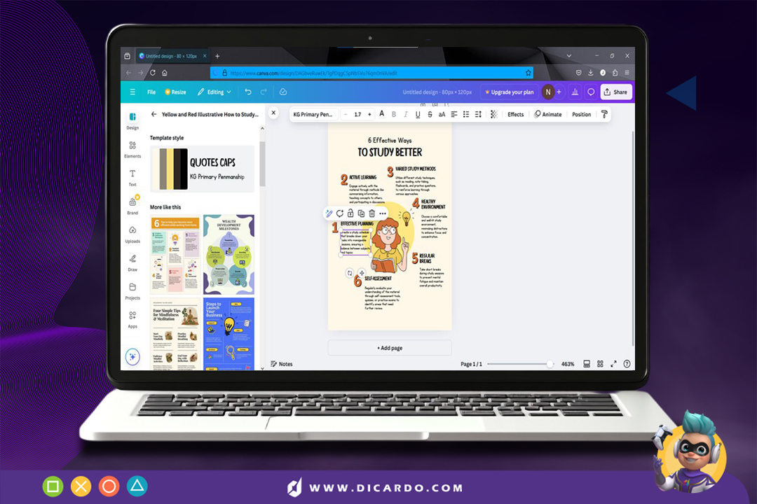 قالب‌های متنوع: Canva هزاران قالب آماده برای پوسترهای تبلیغاتی، آموزشی، اینستاگرام و غیره ارائه می‌دهد.