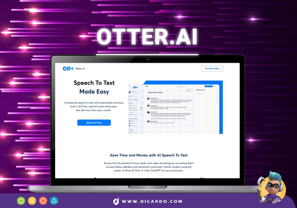 هوش مصنوعی otter برای تولید متن از صدا