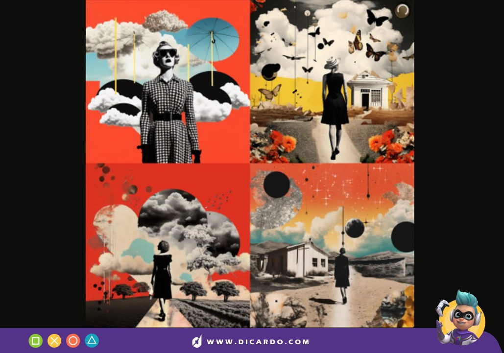 High contrast surreal collage --v 5.2
