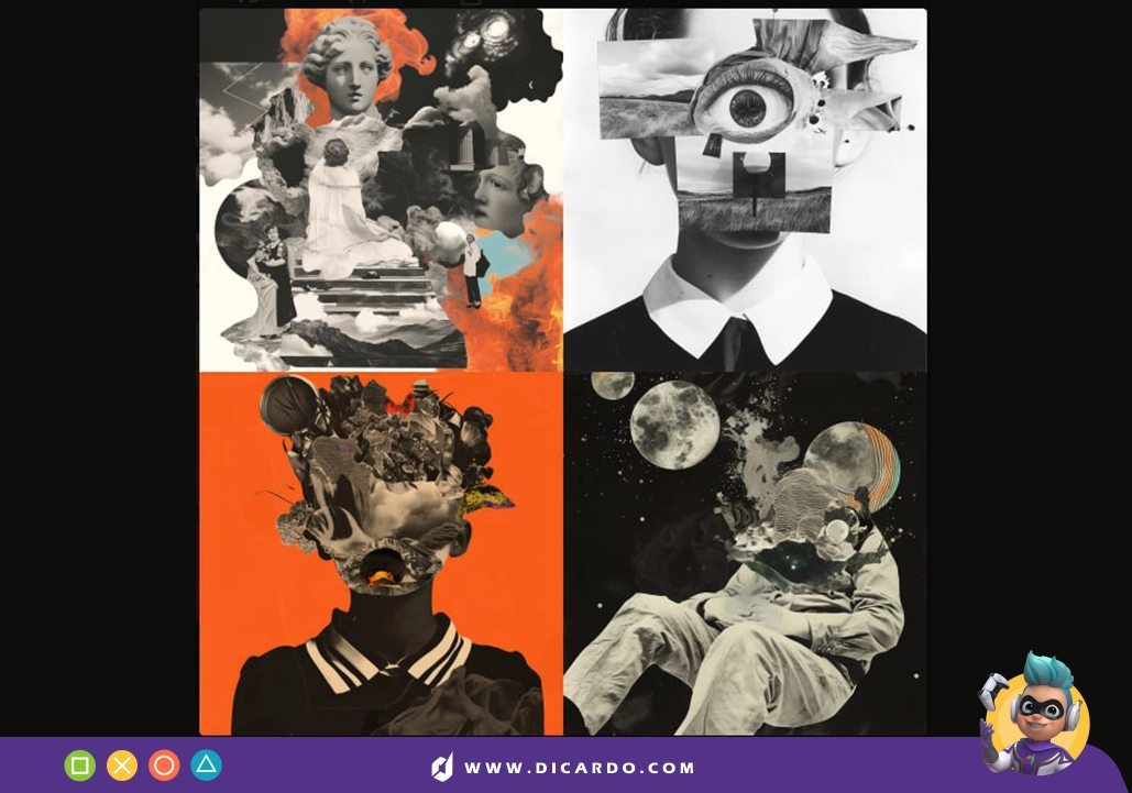 High contrast surreal collage --niji 6