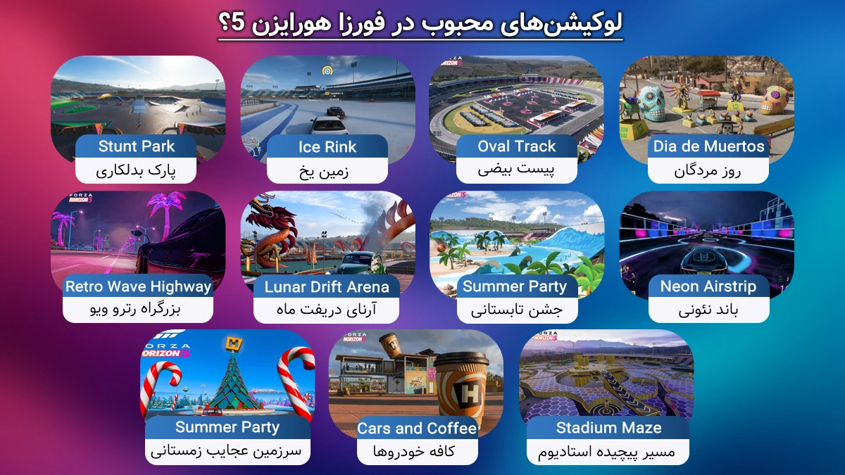 لوکیشن های محبوب در فورزا هورایزن 5