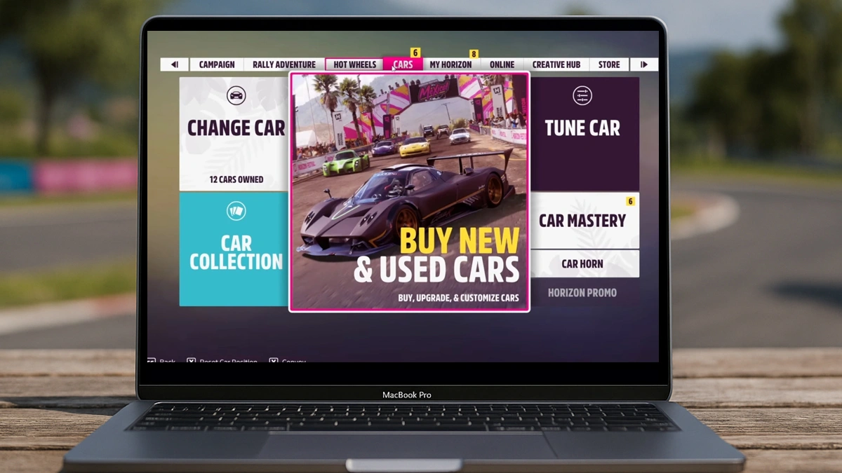 انتخاب "Buy New and used cars" در فورزا هورایزن 5