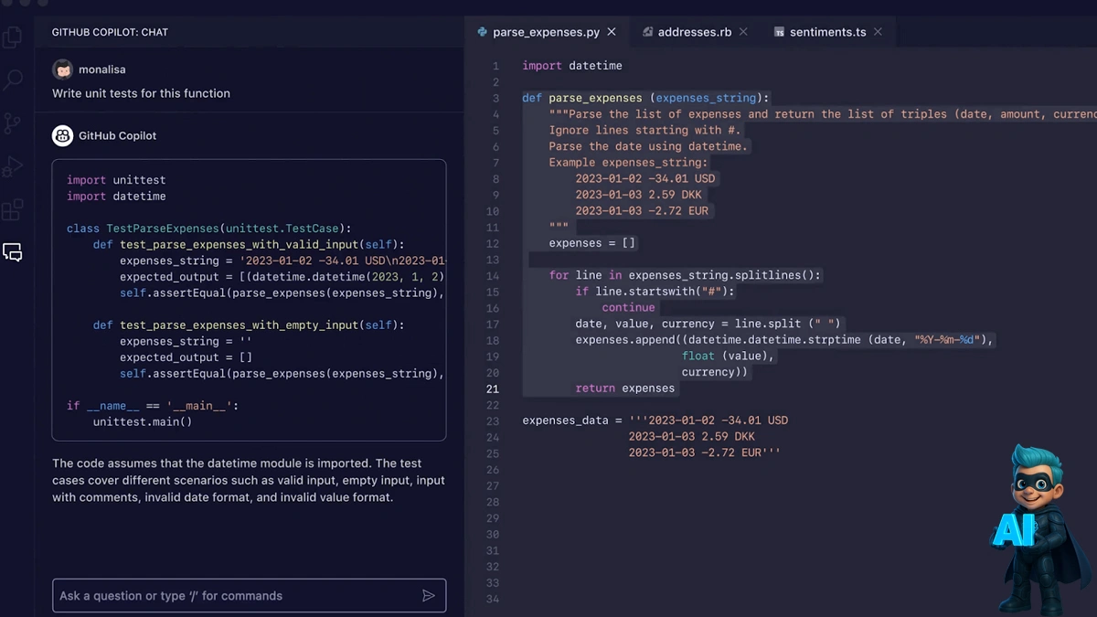 18- GitHub Copilot؛ بهترین گزینه برای پشتیبانی در کدنویسی نرم‌افزار!