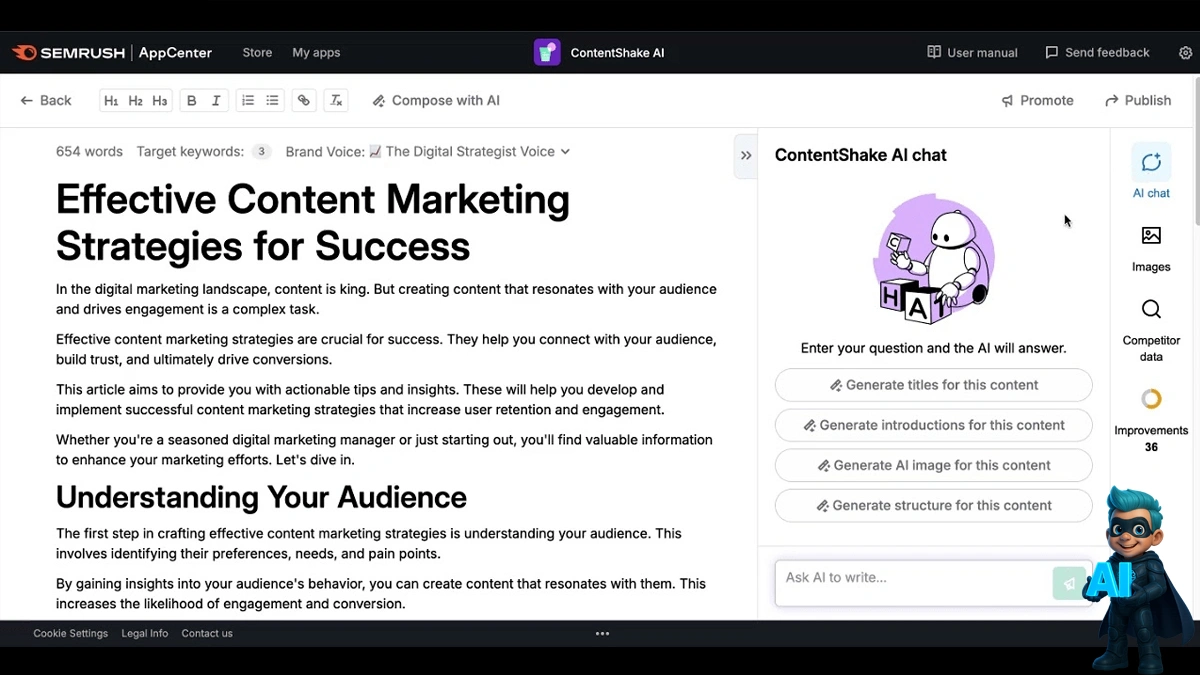 Semrush ContentShake AI - بهینه سازی حرفه‌ای با این ابزار!
