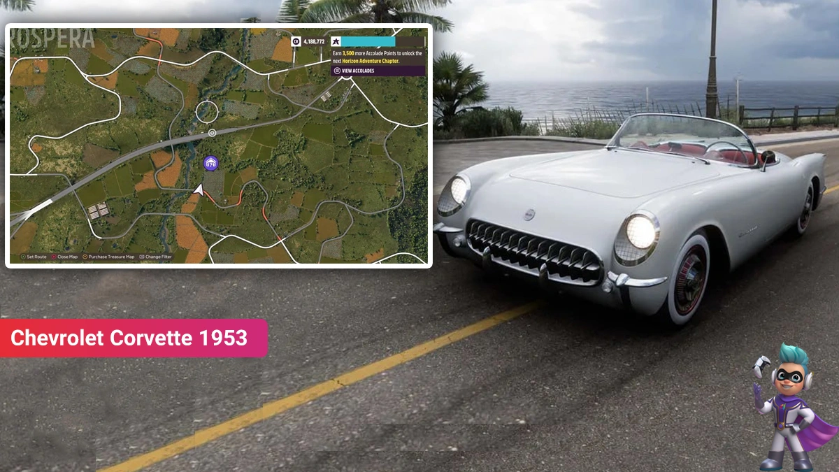 لوکیشن ماشین Chevrolet Corvette 1953