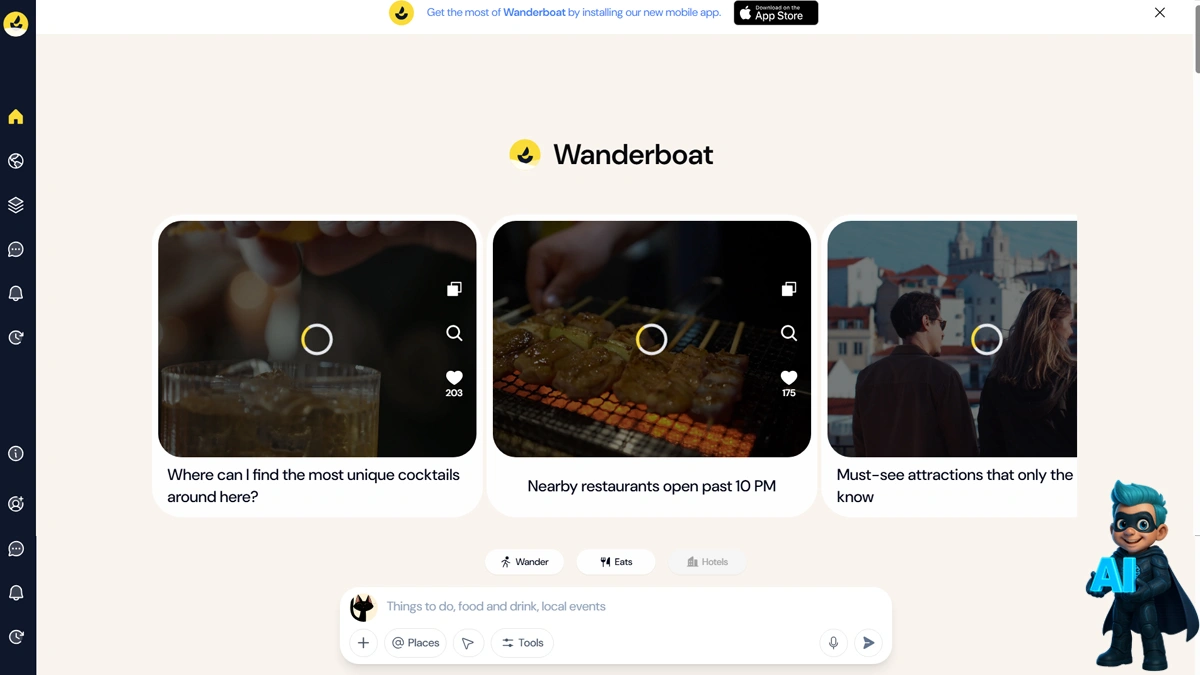 Wanderboat – برنامه‌های فوری و سفارشی